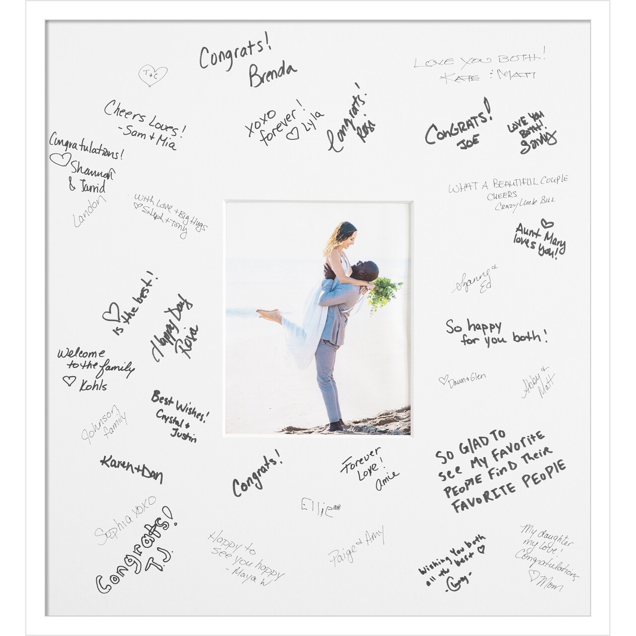 Svelte Signature Mat Picture Frame, Photo Frame Wedding Guest Book Alternative, Autograph Picture Mat for Signature Board, Wedding Celebrations Graduations Support Encouragement or Retirement
